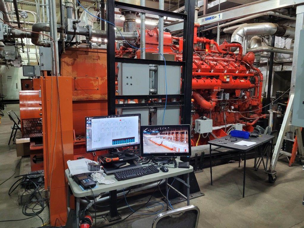 One of the engines on-site during diagnostics tests.